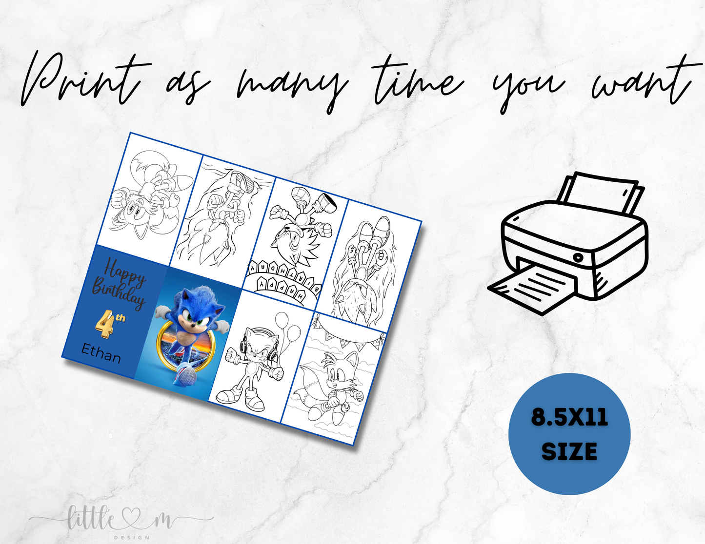 Sonic mini coloring book