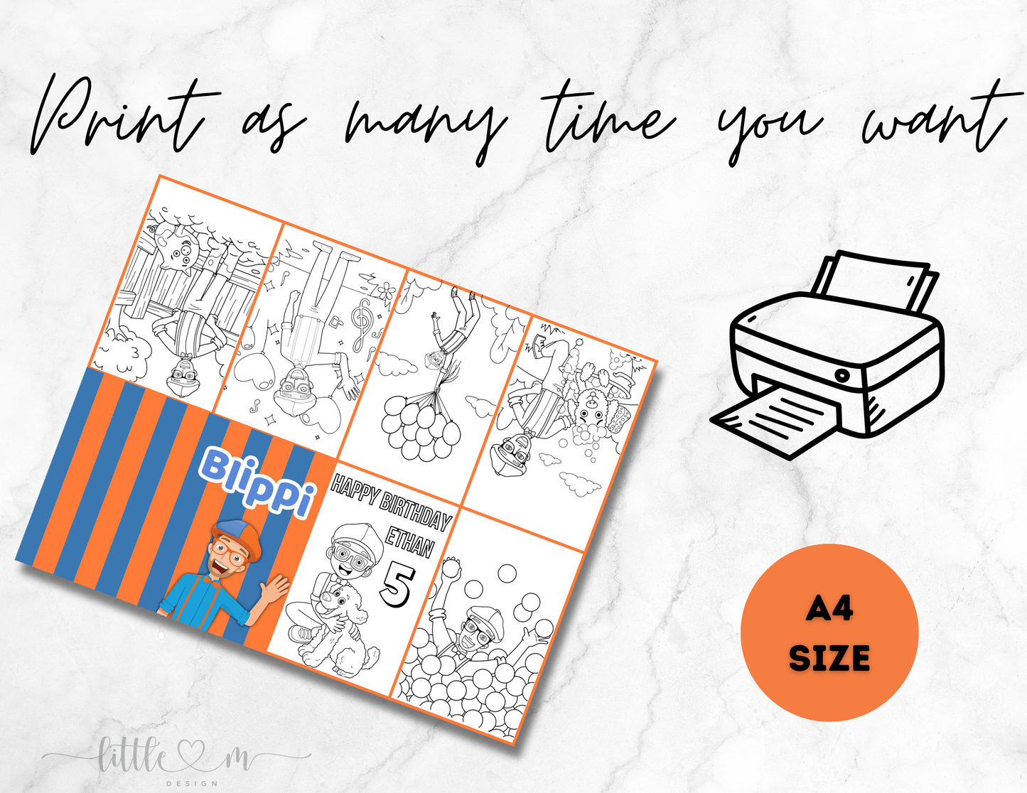 Blippi mini coloring