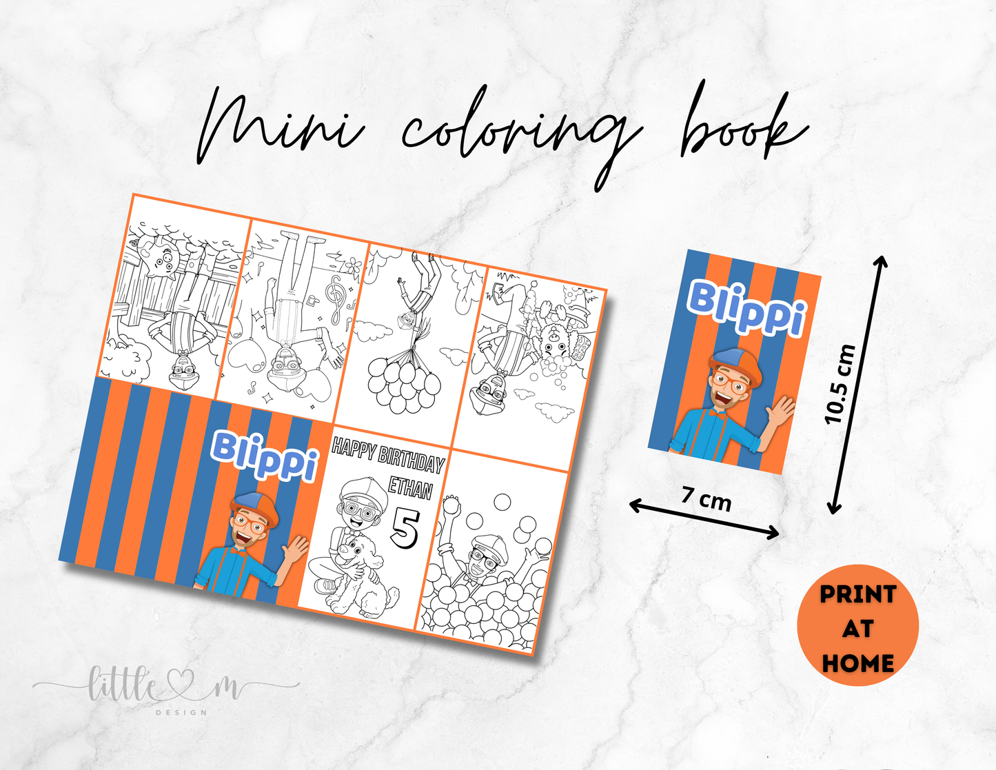 Blippi mini coloring
