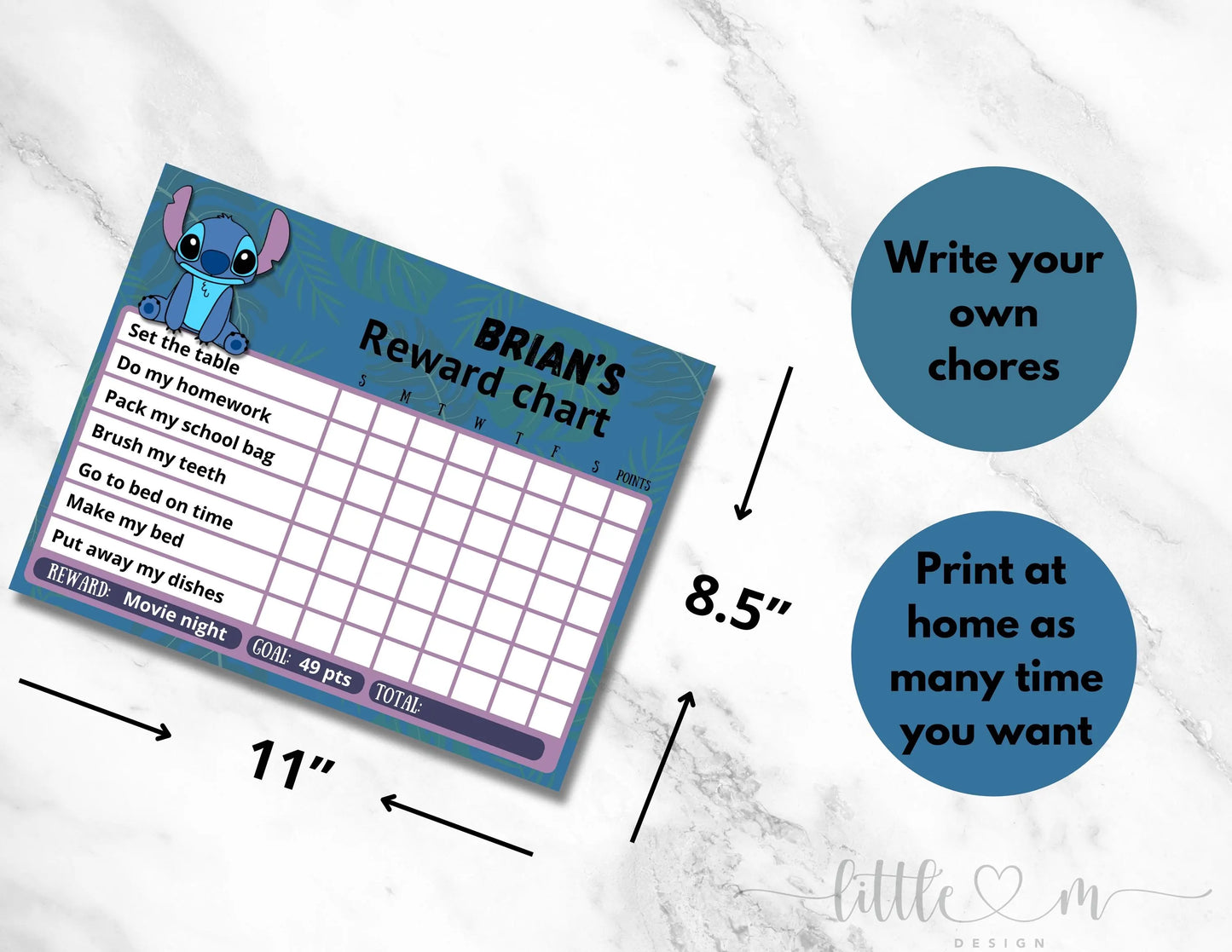 Lilo &amp; Stitch reward chart