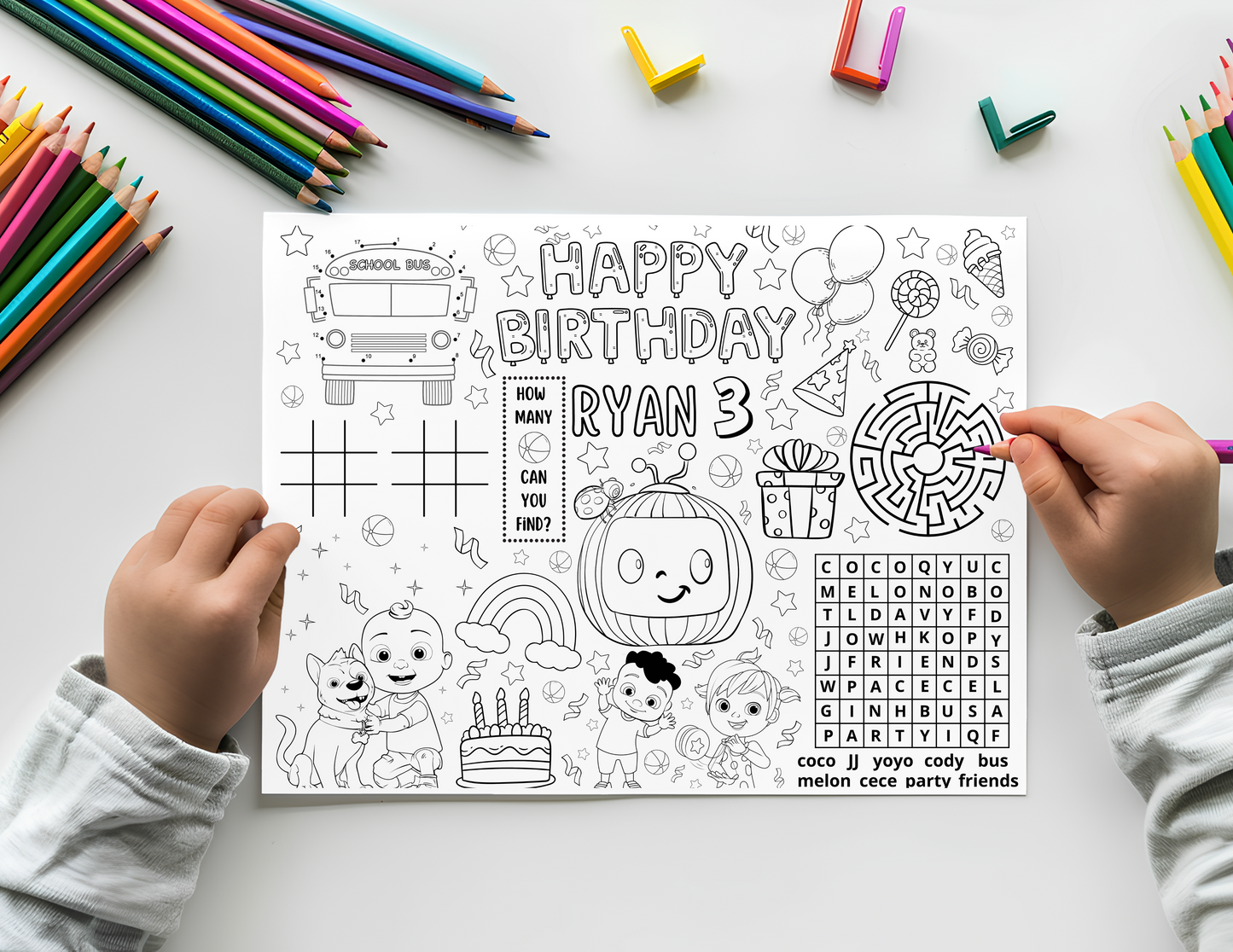 Coco melon  birthday placemat