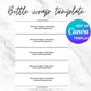 Bottle wrap template